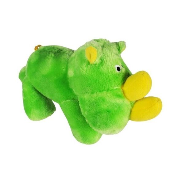 Dole Bananimal Rhinoceros Green Yellow Plush Toy Stuffed Korea 1983 Vintage - Picture 1 of 12